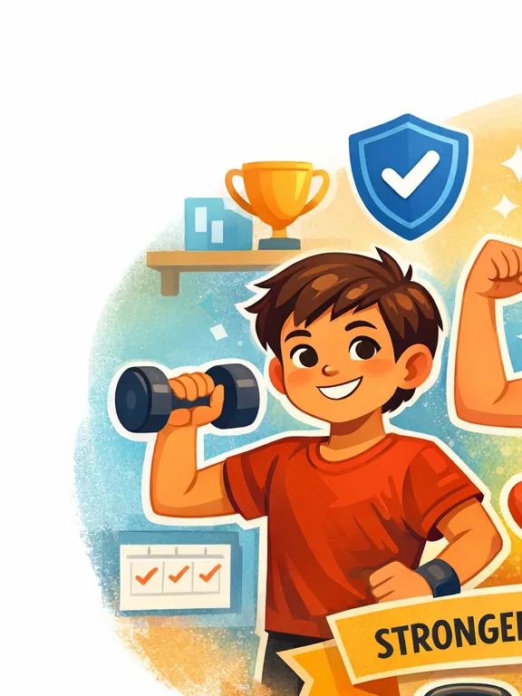 Illustration representing the balance between strength training and cardio for kids